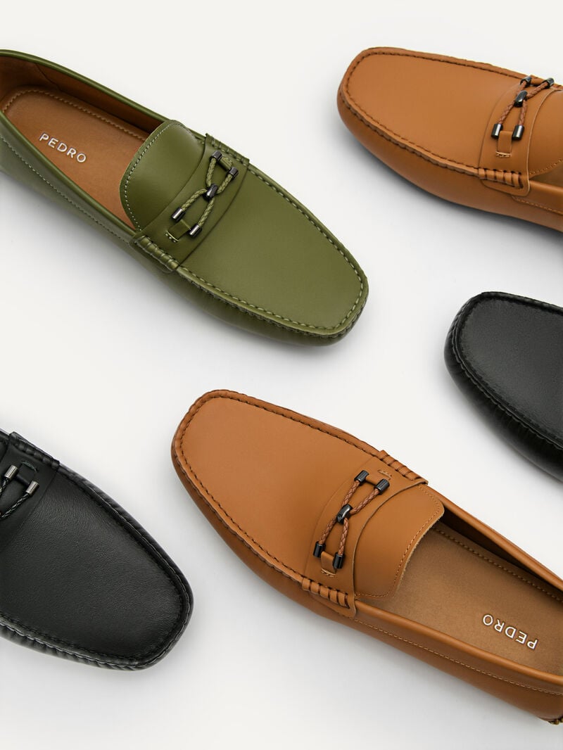 Pedro Leather Horsebit Men Moccasins Black | Q9Q-2497