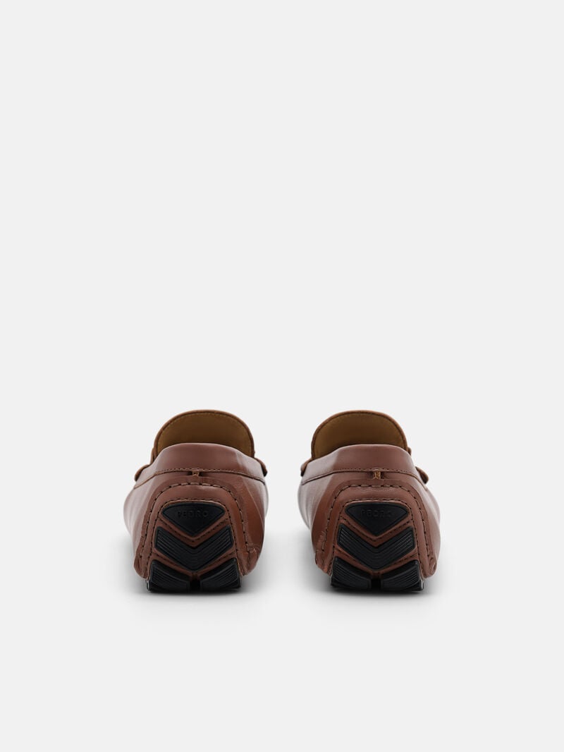 Pedro Leather Horsebit Men Moccasins Brown | Q9Q-2504