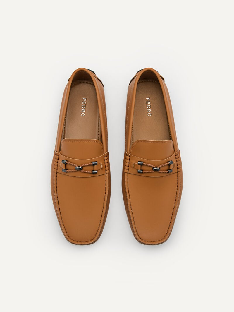 Pedro Leather Horsebit Men Moccasins Camel | Q9Q-2498