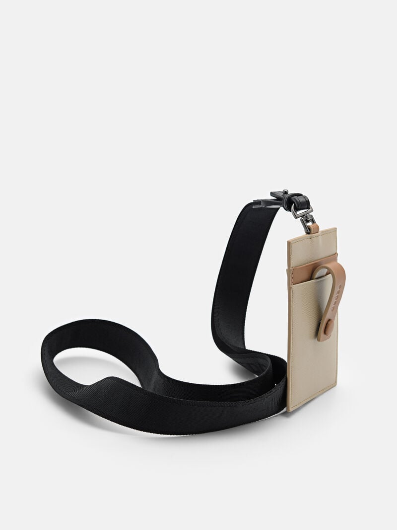 Pedro Leather Lanyard Men Card Holders Taupe | Q9Q-962