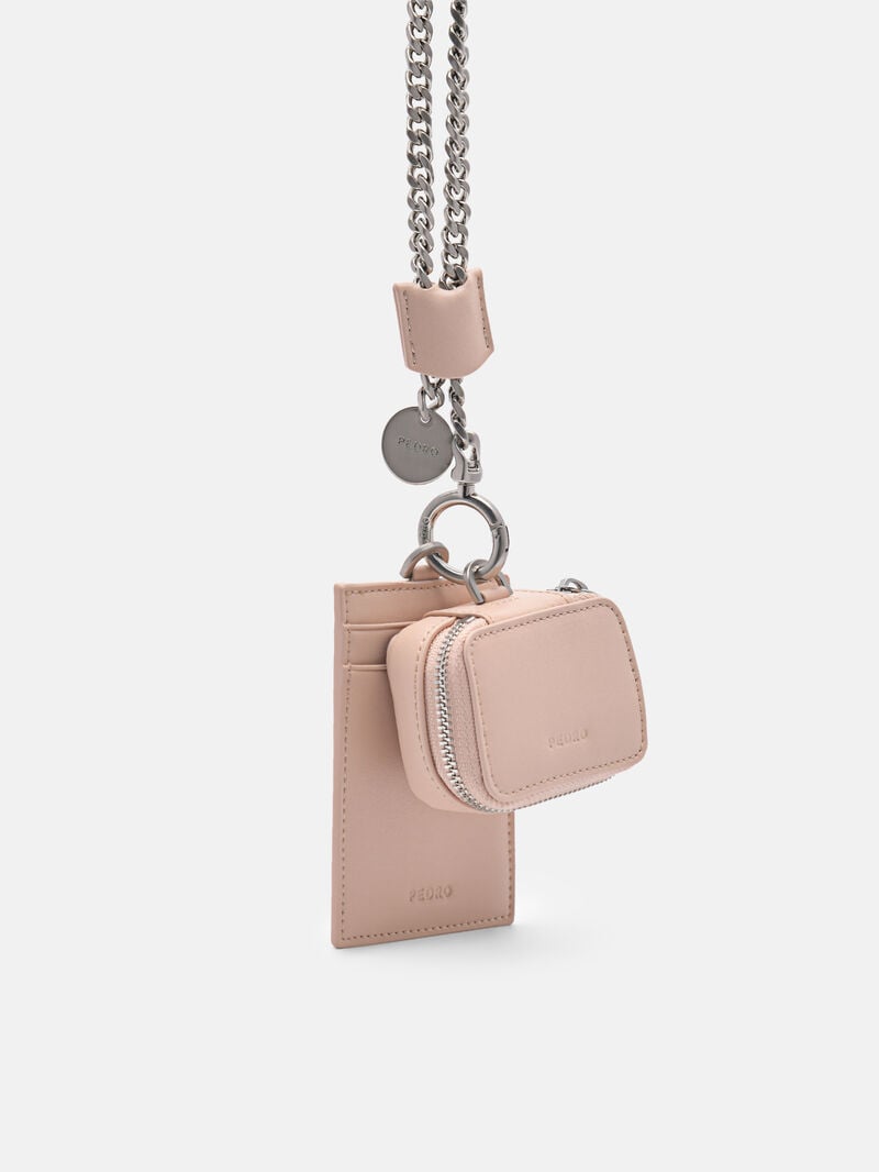 Pedro Leather Lanyard with Women Card Holders Nude | Q9Q-960