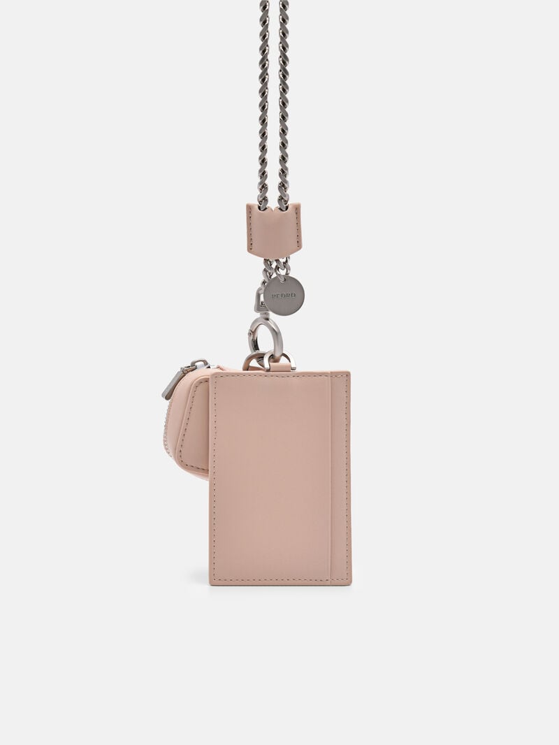 Pedro Leather Lanyard with Women Card Holders Nude | Q9Q-960