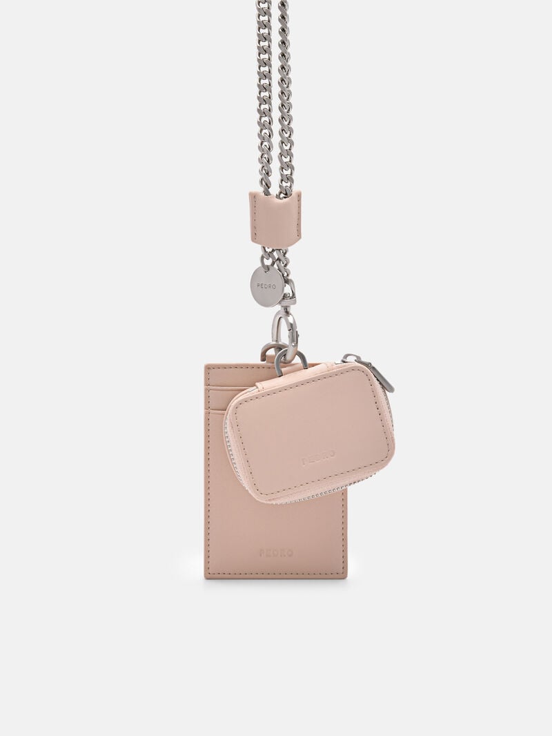 Pedro Leather Lanyard with Women Card Holders Nude | Q9Q-960