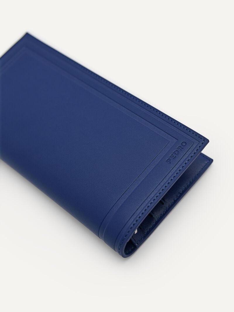 Pedro Leather Long Men Wallets Navy | Q9Q-958