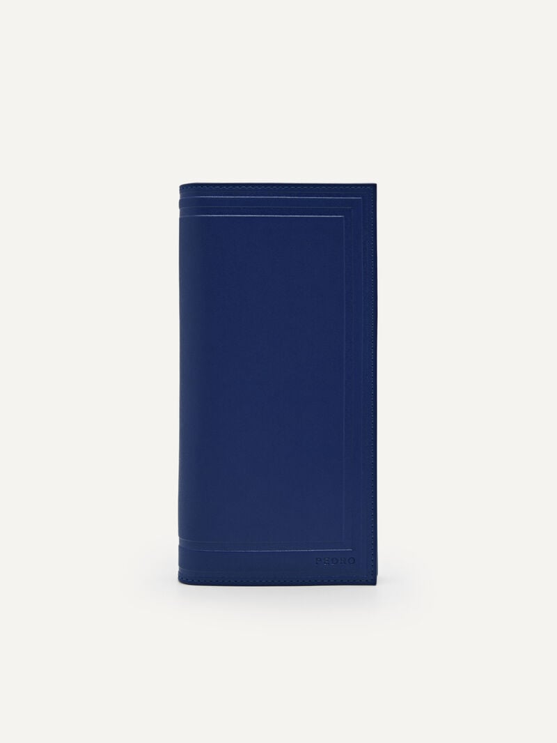 Pedro Leather Long Men Wallets Navy | Q9Q-958