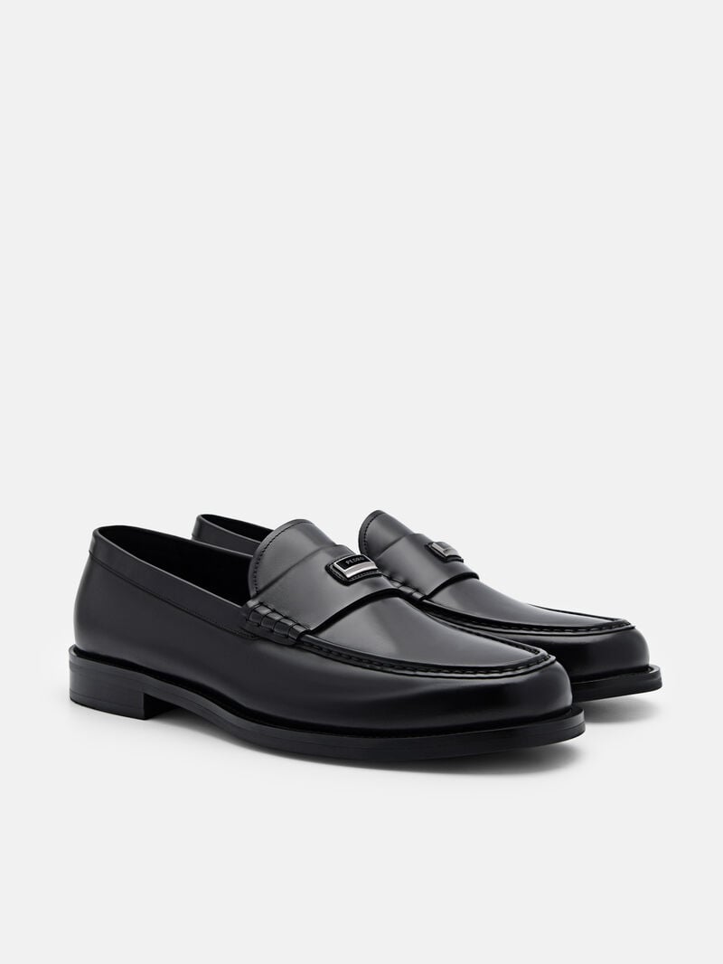 Pedro Leather Men Loafers Black | Q9Q-1775