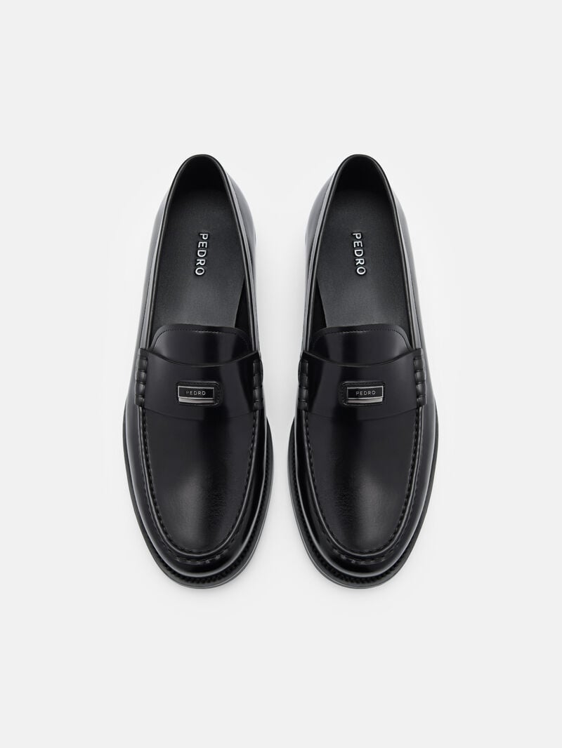 Pedro Leather Men Loafers Black | Q9Q-1775