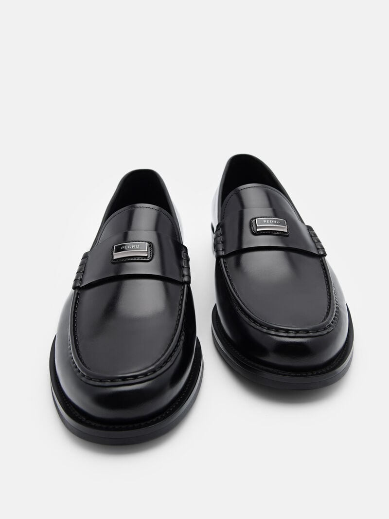 Pedro Leather Men Loafers Black | Q9Q-1775