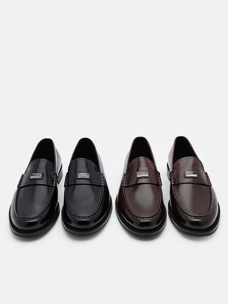 Pedro Leather Men Loafers Black | Q9Q-1775