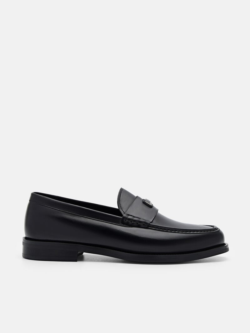 Pedro Leather Men Loafers Black | Q9Q-1775