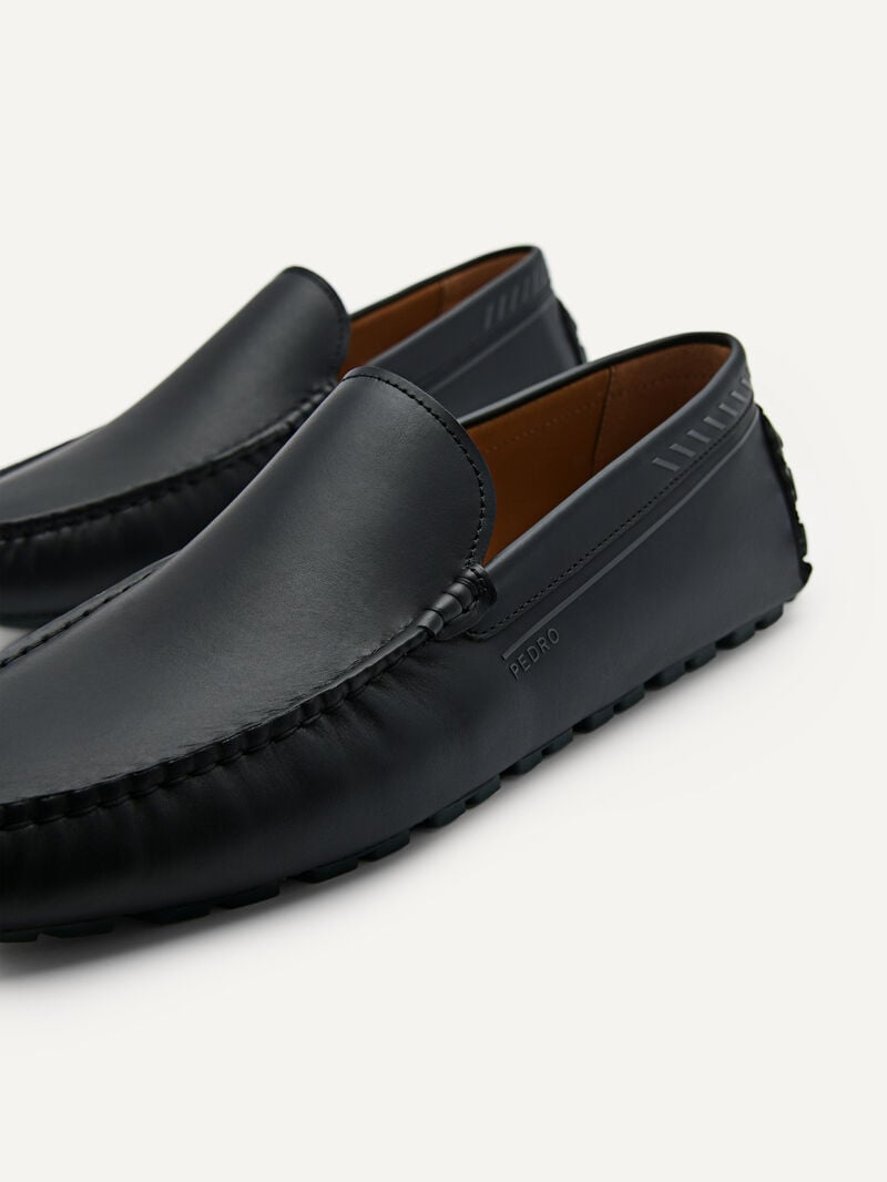 Pedro Leather Men Moccasins Black | Q9Q-1772
