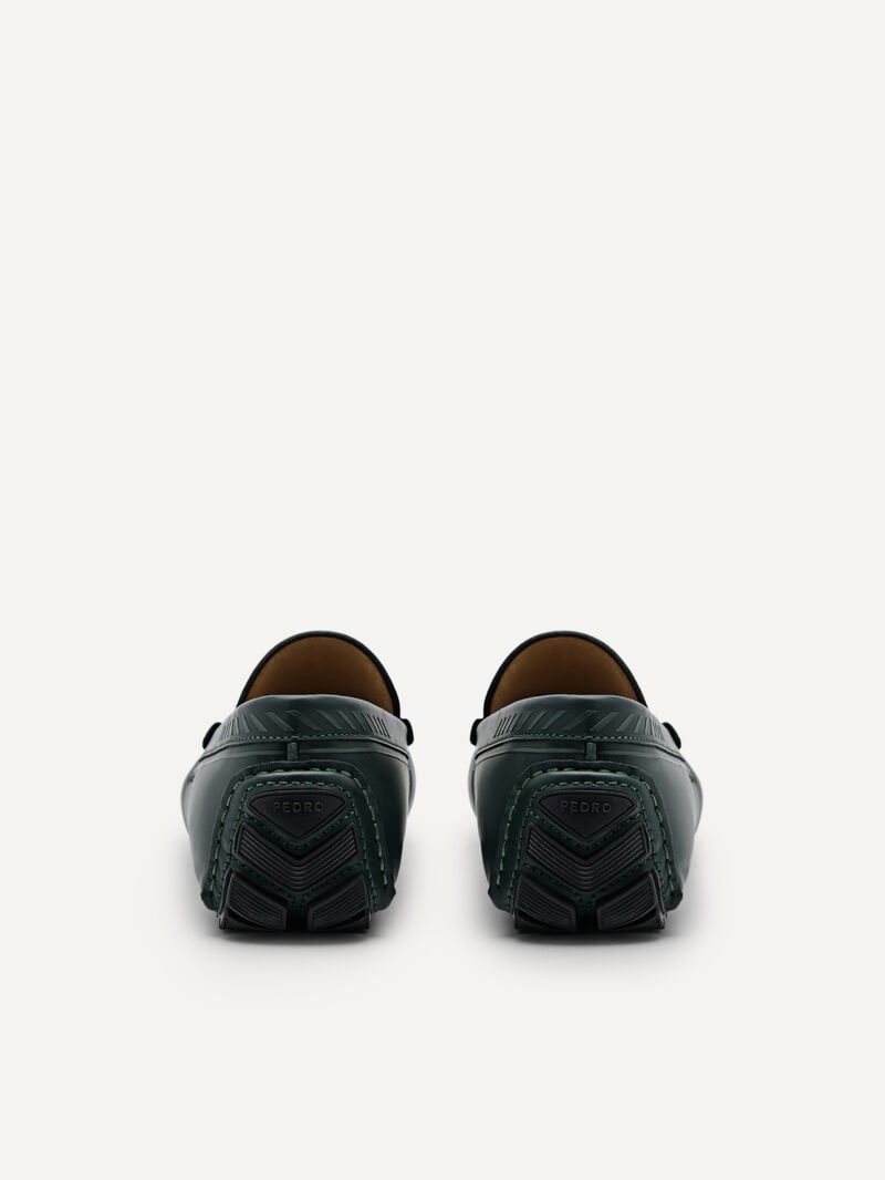 Pedro Leather Men Moccasins Dark Green | Q9Q-1773