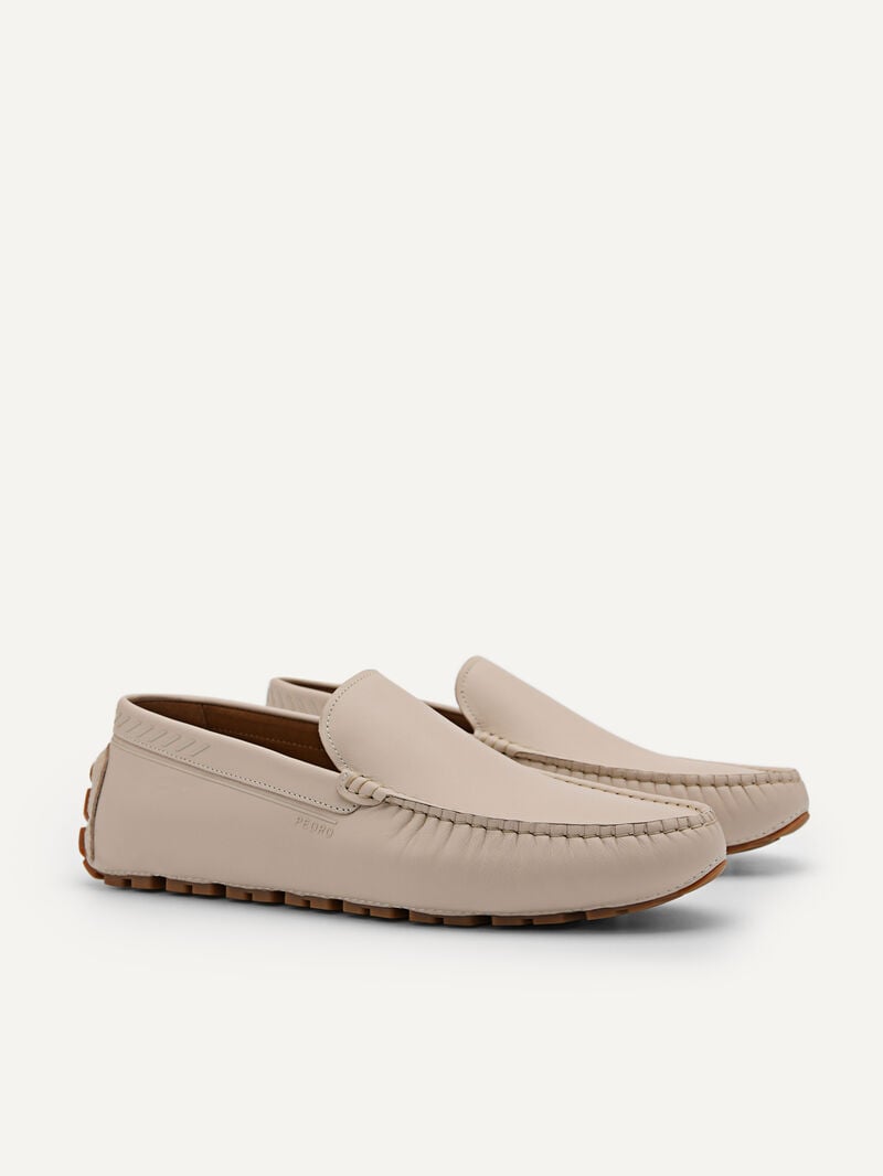 Pedro Leather Men Moccasins Sand | Q9Q-1774