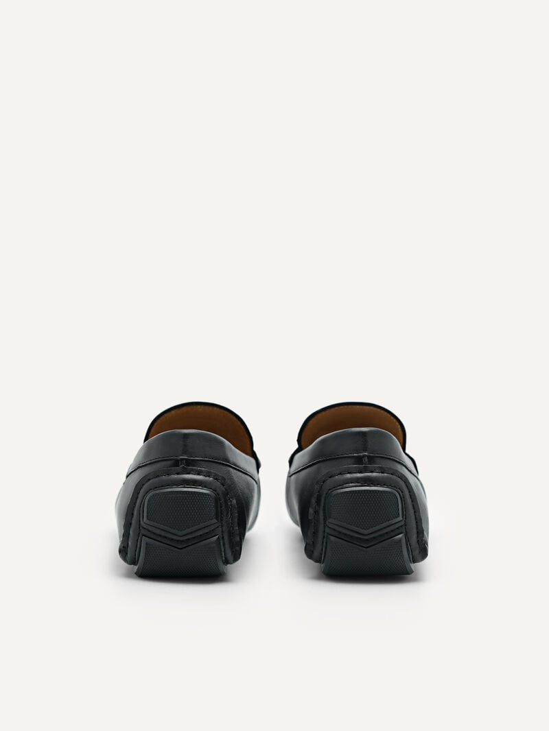 Pedro Leather Metal Bit Men Moccasins Black | Q9Q-1723