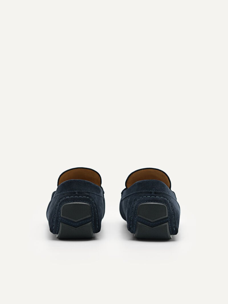 Pedro Leather Metal Bit Men Moccasins Navy | Q9Q-1724