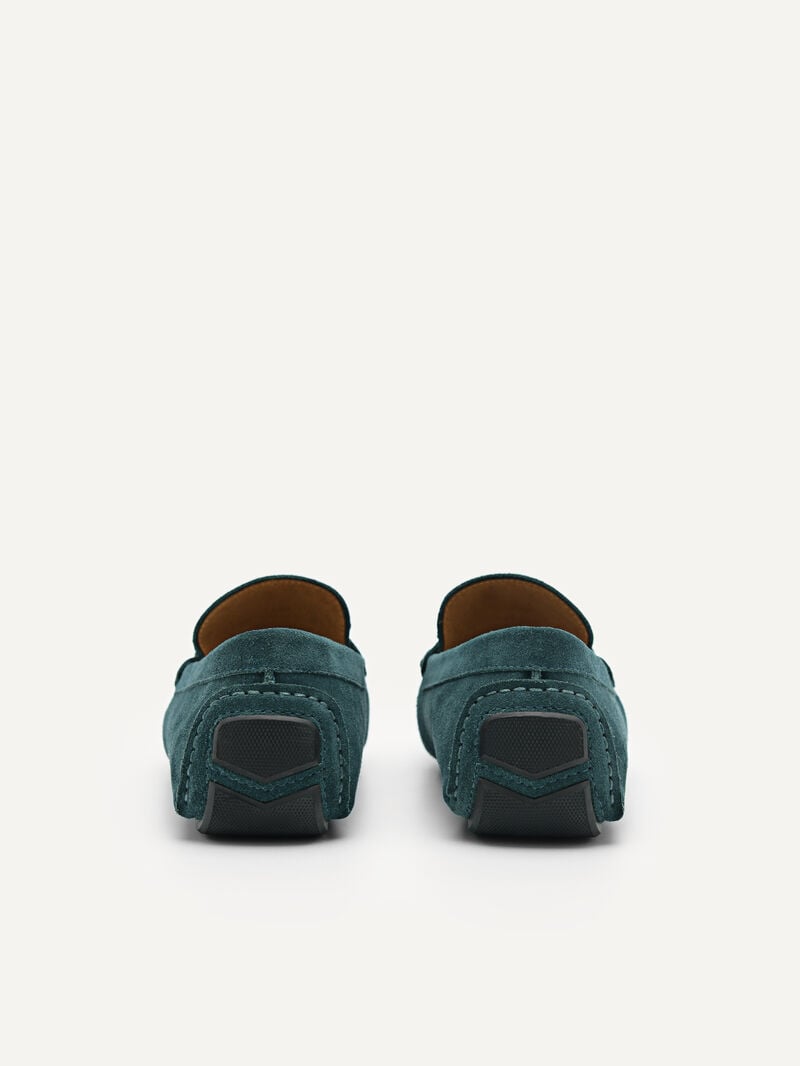 Pedro Leather Metal Bit Men Moccasins Teal | Q9Q-1725