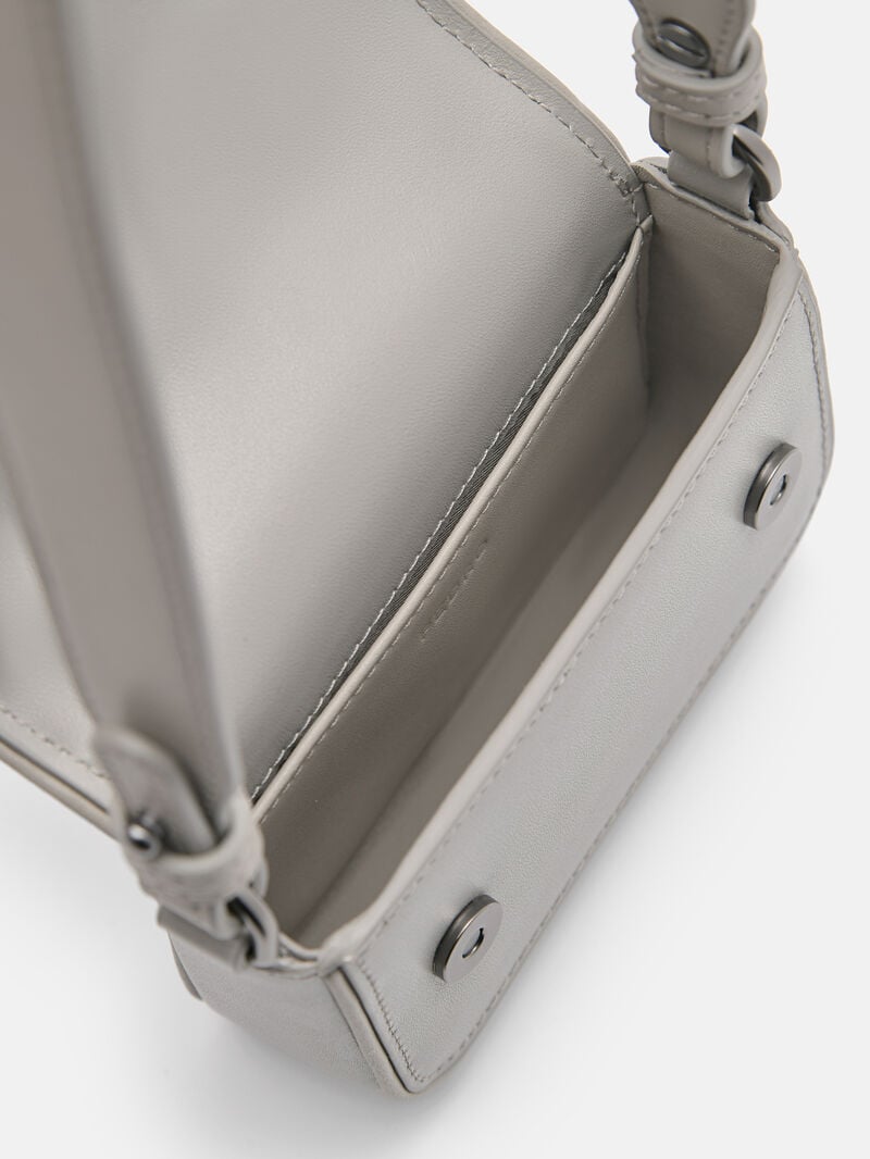 Pedro Leather Mini Pouch Men Pouches Grey | Q9Q-955