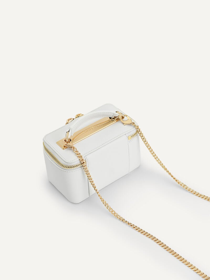 Pedro Leather Mini Vanity Case Women Pouches White | Q9Q-952