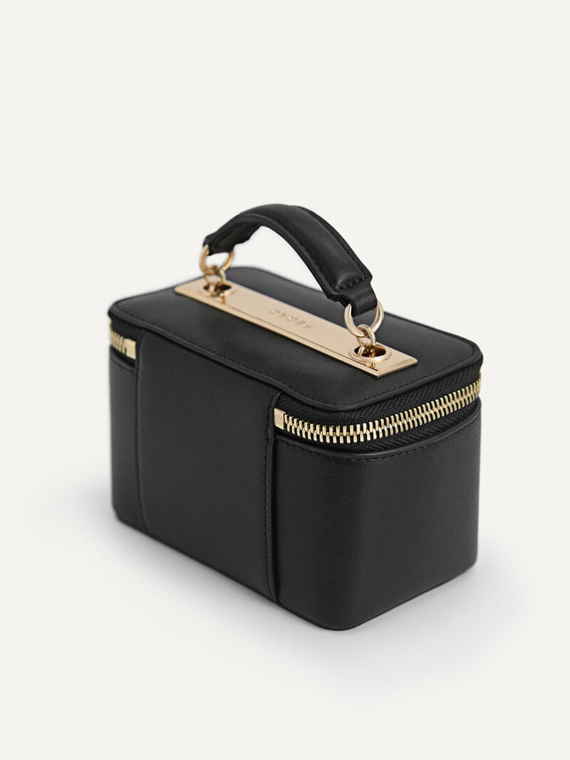Pedro Leather Mini Vanity Case Women Pouches Black | Q9Q-950