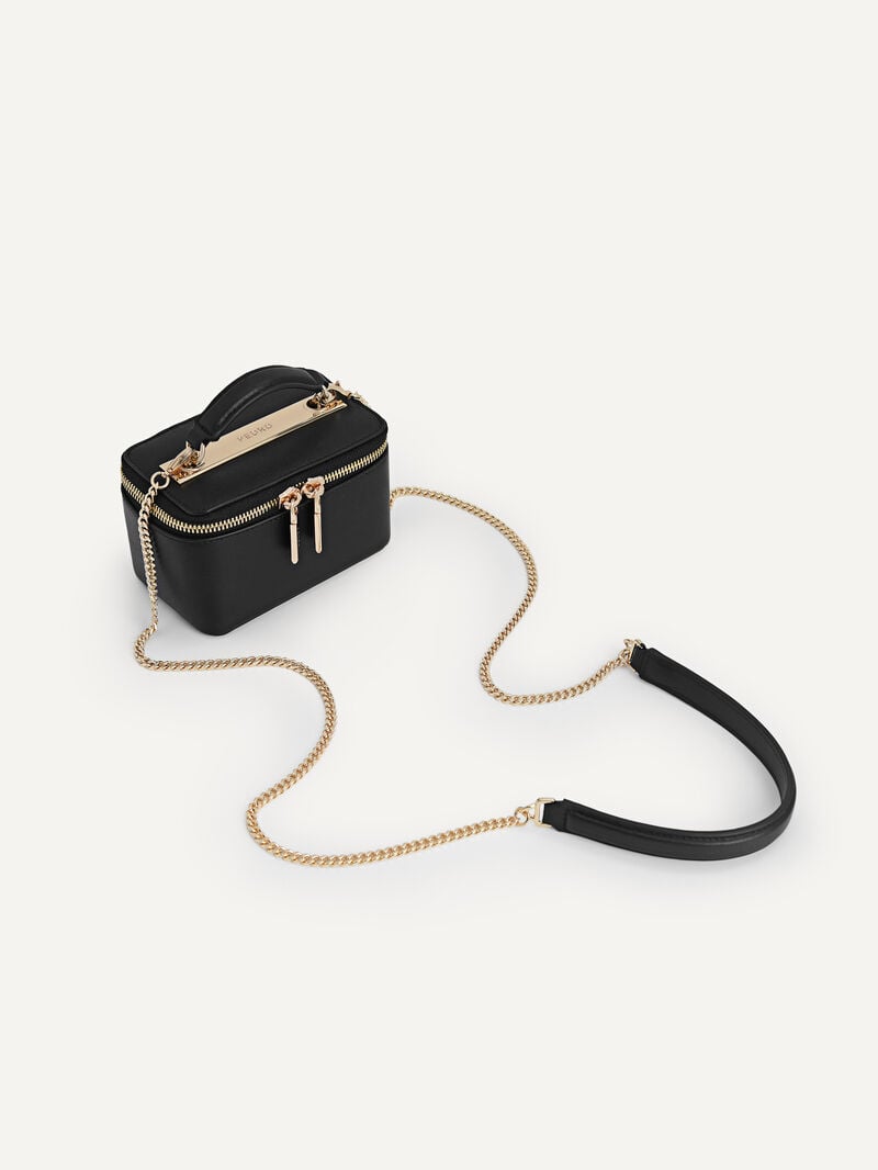 Pedro Leather Mini Vanity Case Women Pouches Black | Q9Q-950