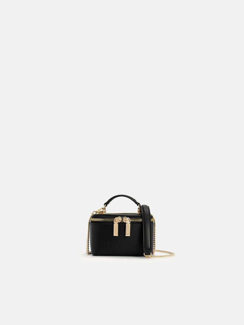 Pedro Leather Mini Vanity Case Women Pouches Black | Q9Q-950