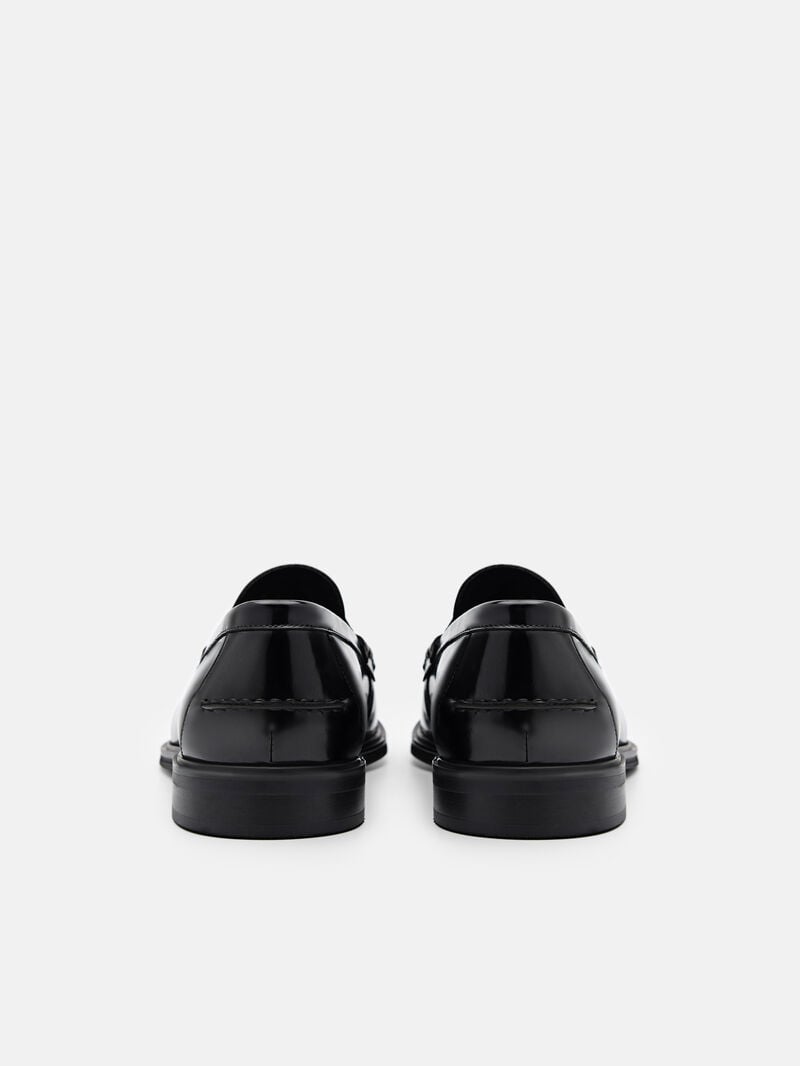 Pedro Leather Penny Men Loafers Black | Q9Q-2115