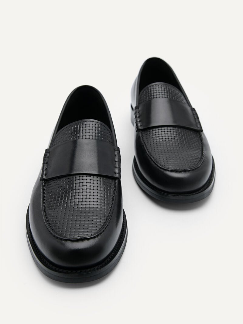 Pedro Leather Penny Men Loafers Black | Q9Q-2113