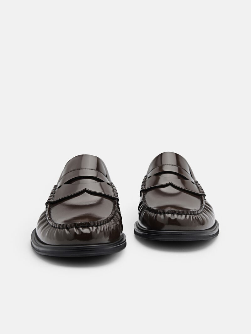 Pedro Leather Penny Men Loafers Brown | Q9Q-2116