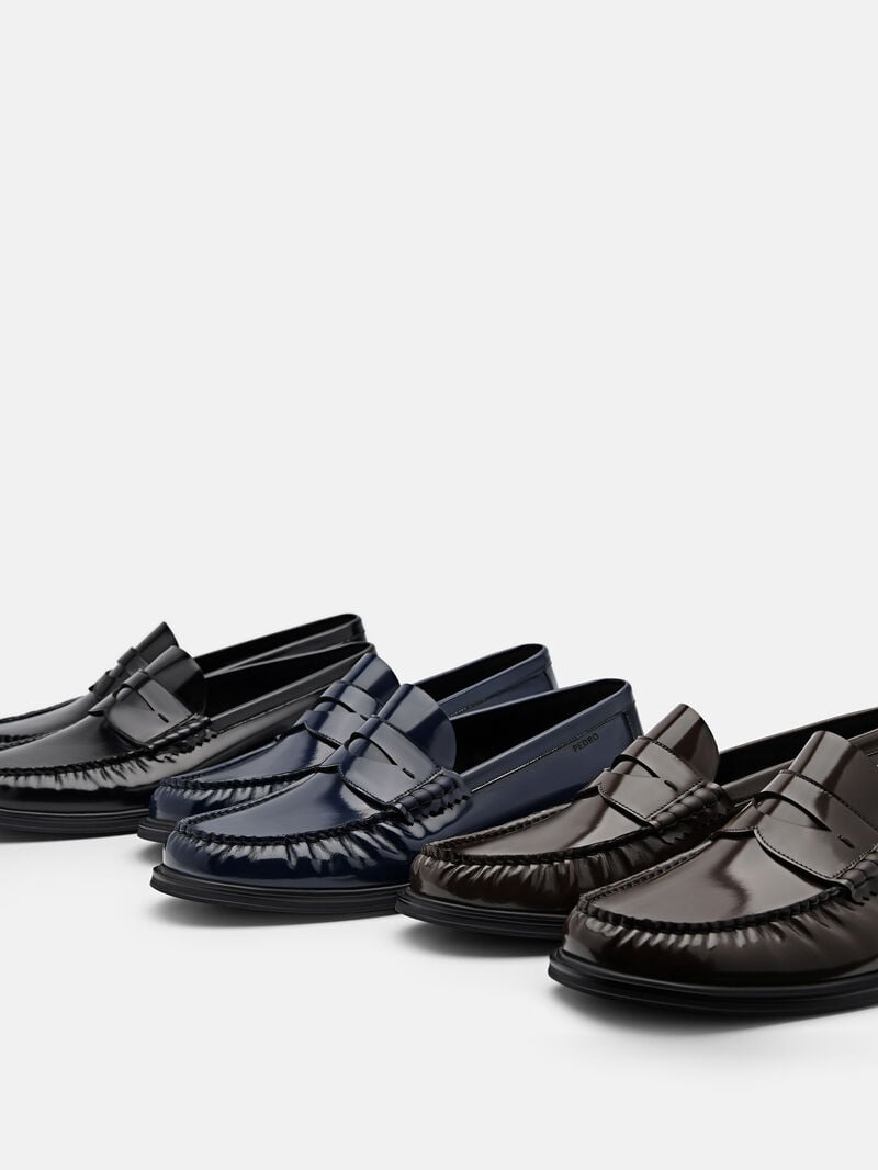 Pedro Leather Penny Men Loafers Brown | Q9Q-2116