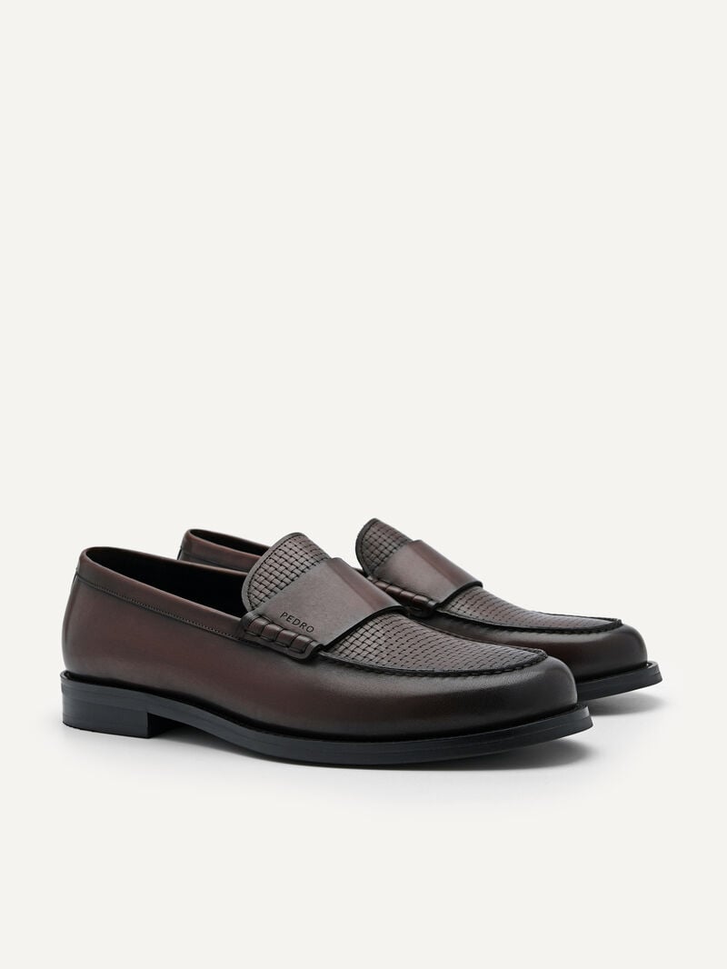 Pedro Leather Penny Men Loafers Dark Brown | Q9Q-2114