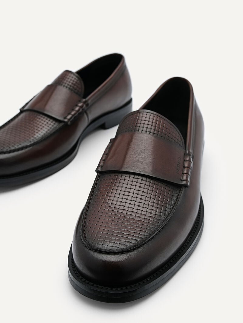 Pedro Leather Penny Men Loafers Dark Brown | Q9Q-2114