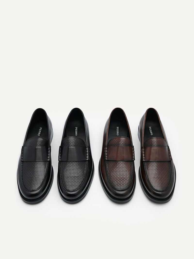 Pedro Leather Penny Men Loafers Dark Brown | Q9Q-2114