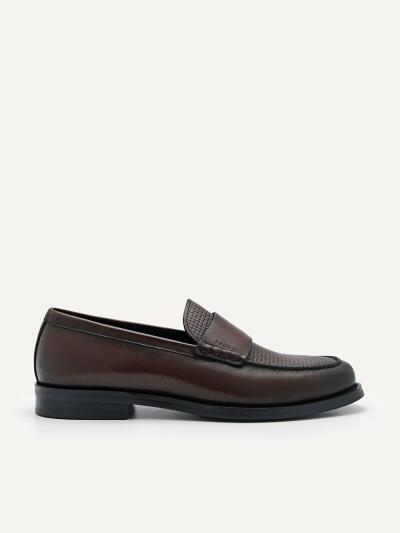 Pedro Leather Penny Men Loafers Dark Brown | Q9Q-2114