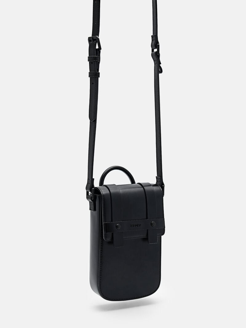 Pedro Leather Phone Pouch Men Tech Accessories Black | Q9Q-948
