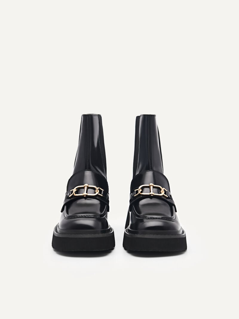 Pedro Leather Platform Boots Women Chelsea Boots Black | Q9Q-1347