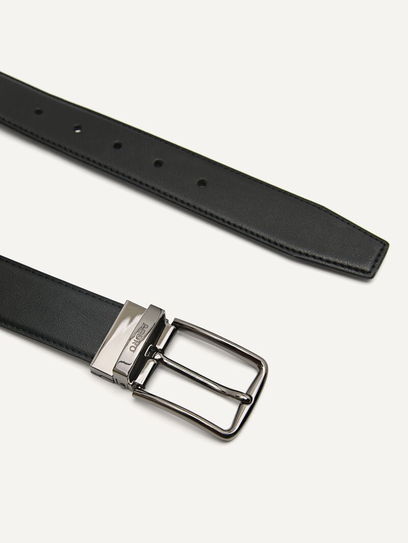Pedro Leather Reversible Pin Men Belts Black | Q9Q-945