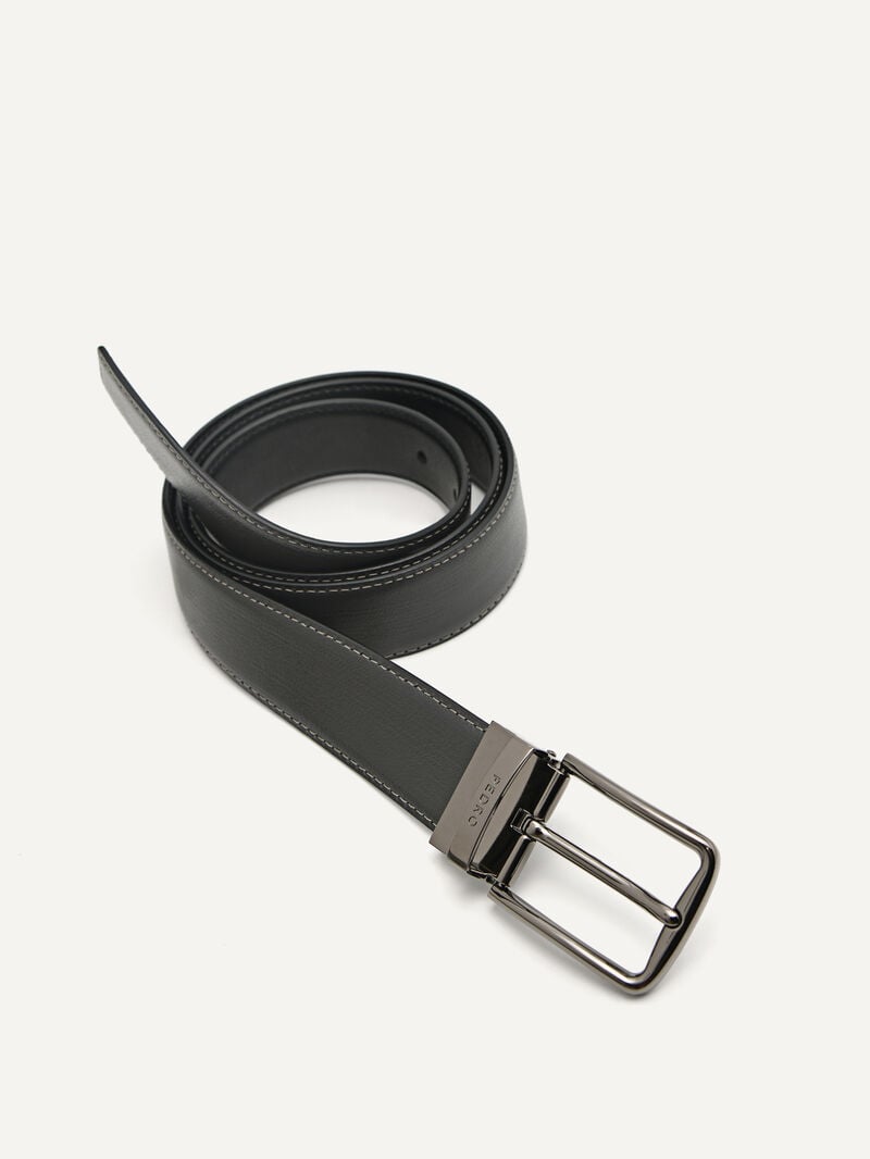 Pedro Leather Reversible Pin Men Belts Black | Q9Q-945