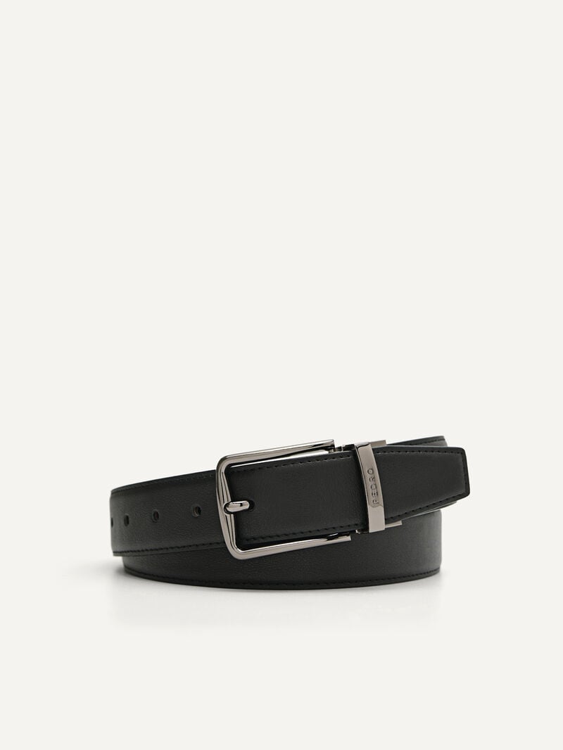 Pedro Leather Reversible Pin Men Belts Black | Q9Q-945