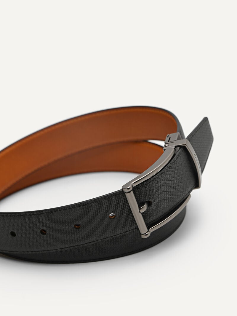 Pedro Leather Reversible Pin Men Belts Black | Q9Q-944