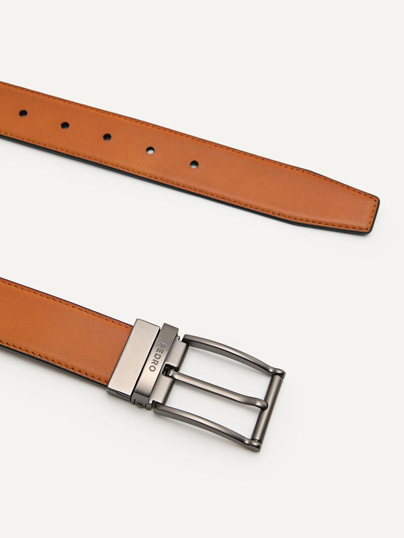 Pedro Leather Reversible Pin Men Belts Black | Q9Q-944