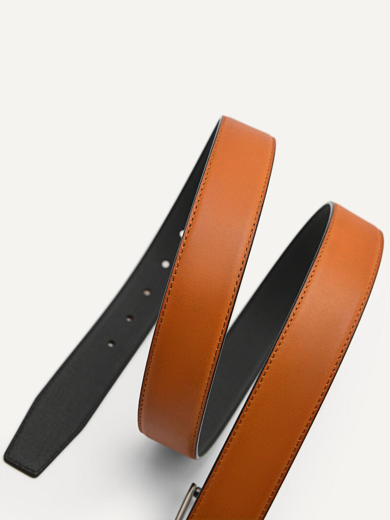 Pedro Leather Reversible Pin Men Belts Black | Q9Q-944