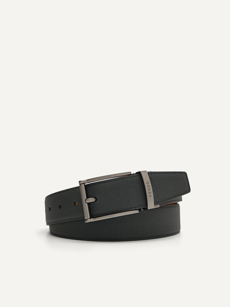 Pedro Leather Reversible Pin Men Belts Black | Q9Q-944