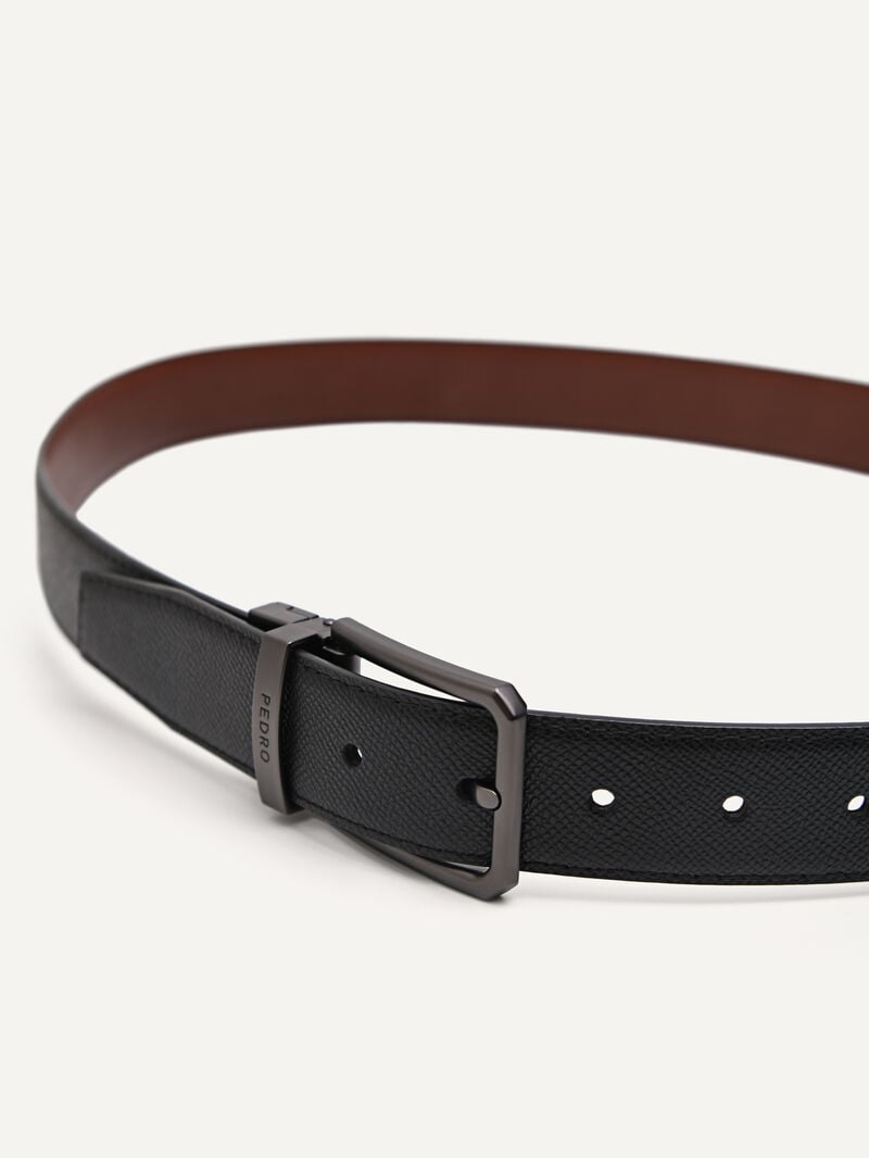 Pedro Leather Reversible Pin Men Belts Black | Q9Q-943