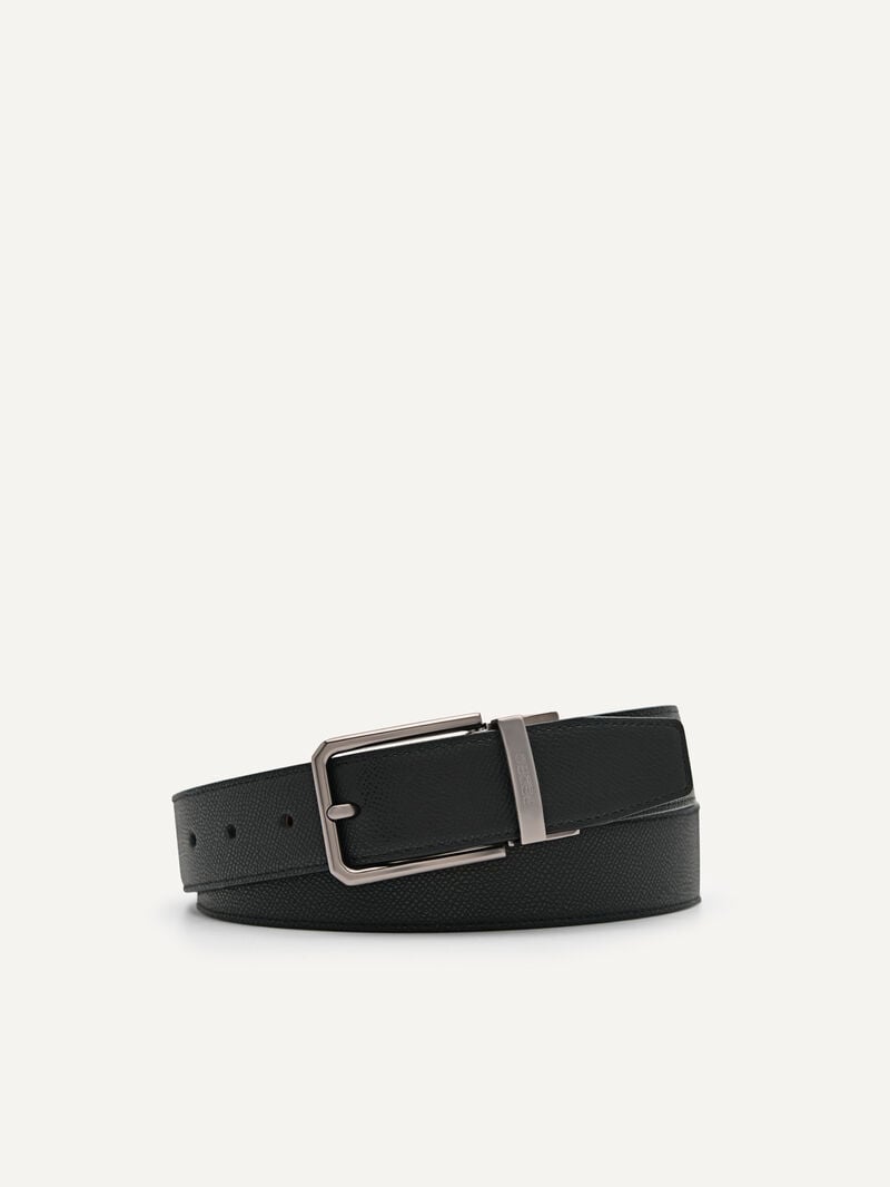 Pedro Leather Reversible Pin Men Belts Black | Q9Q-943