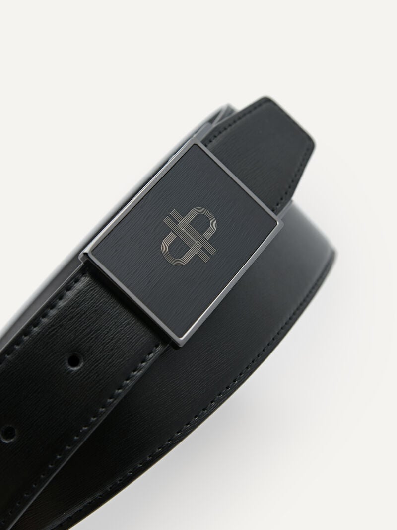 Pedro Leather Reversible Tang Men Belts Black | Q9Q-942