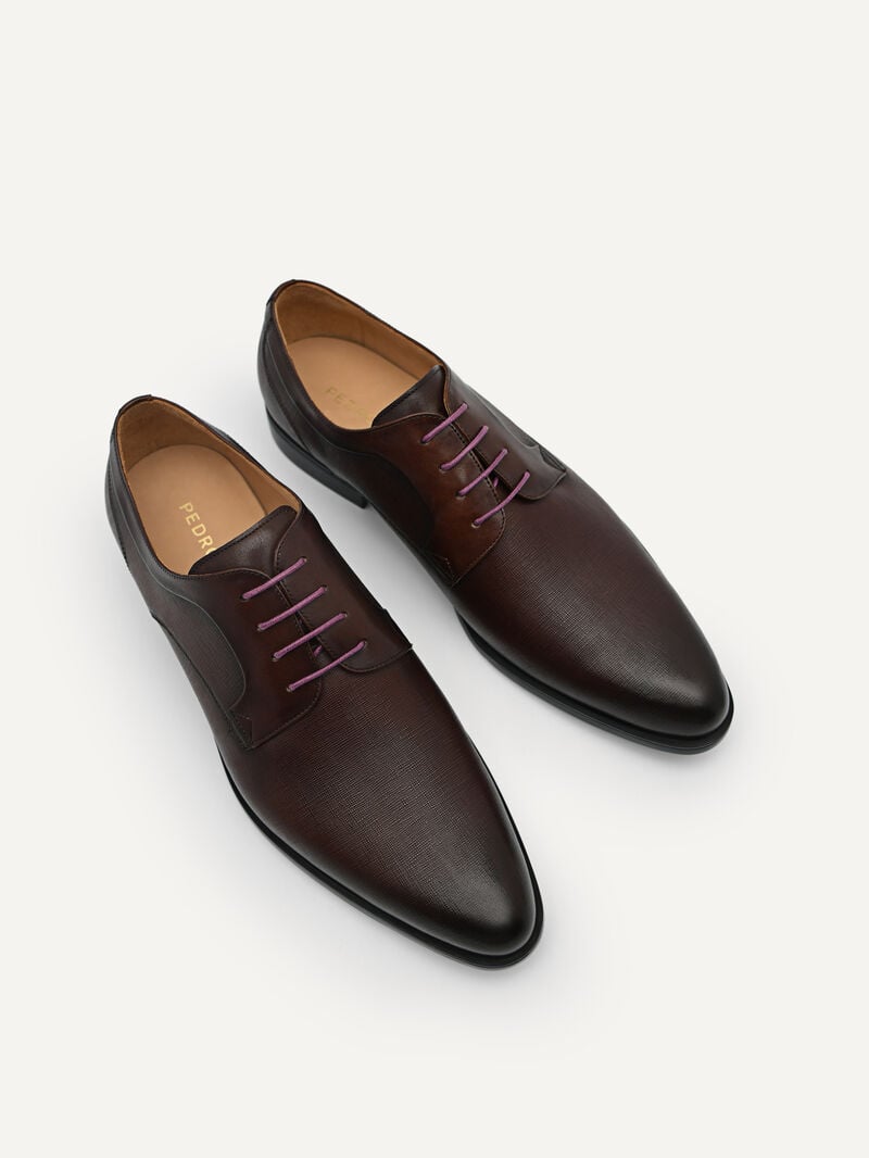 Pedro Leather Shoes Men Derby Shoes Dark Brown | Q9Q-1721