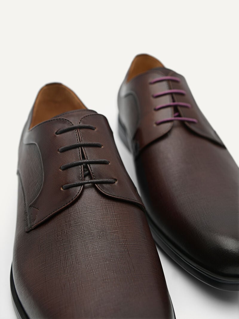 Pedro Leather Shoes Men Derby Shoes Dark Brown | Q9Q-1721