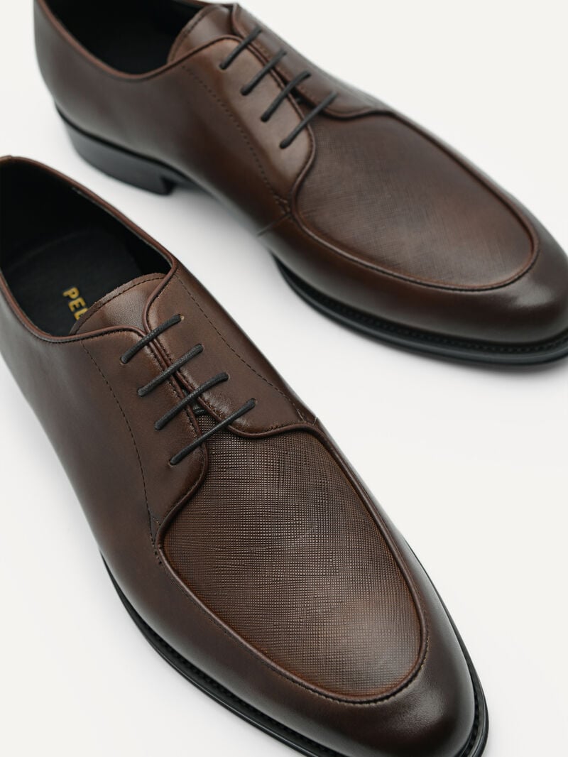 Pedro Leather Shoes Men Derby Shoes Dark Brown | Q9Q-1718