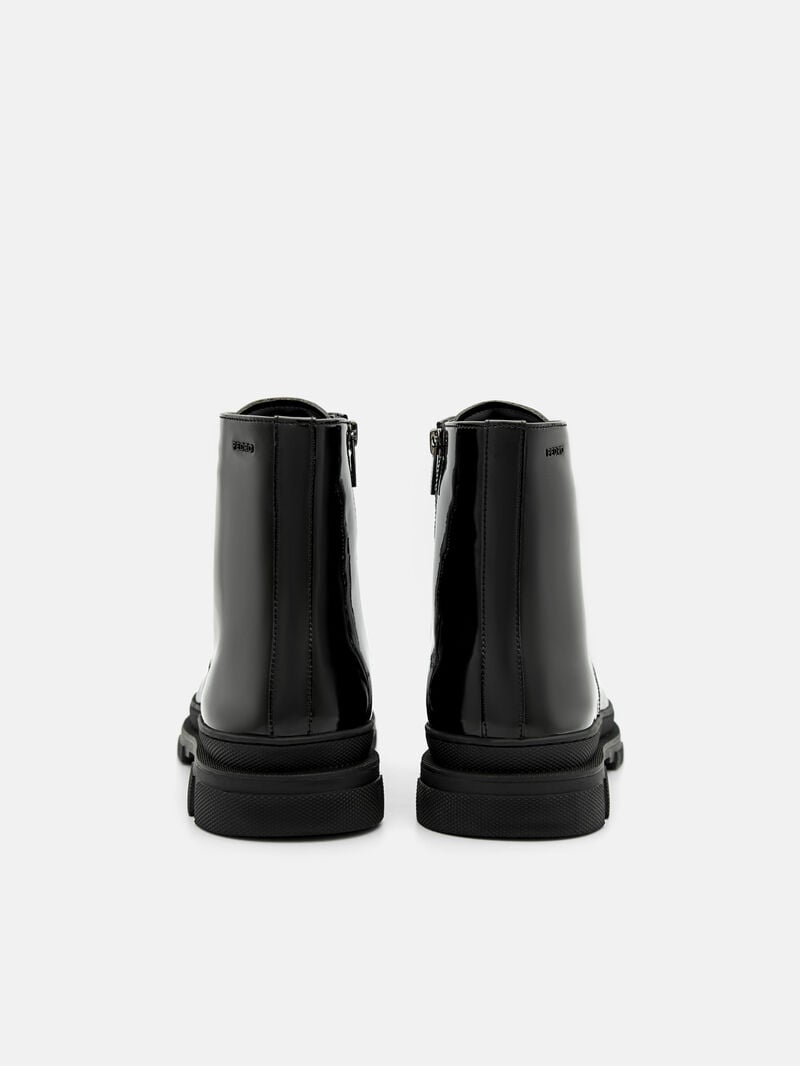 Pedro Leather Side-Zip Boots Men Boots Black | Q9Q-1716