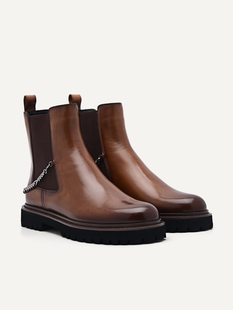 Pedro Leather Sistrah Boots Women Low Heels Dark Brown | Q9Q-1443